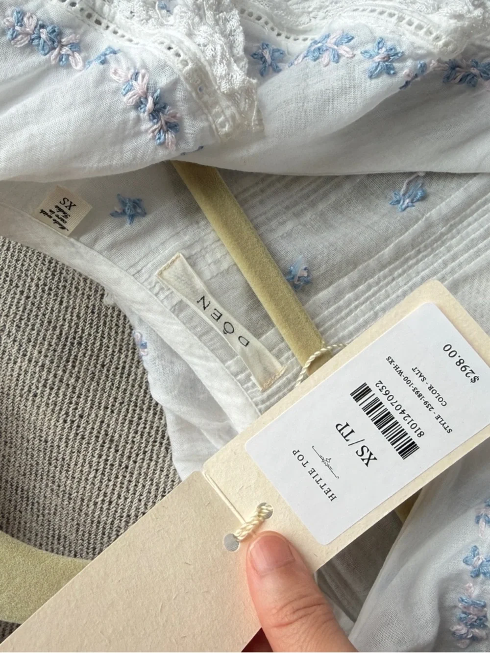 NEW Doen HETTIE HENRI TOP IN SALT XS
